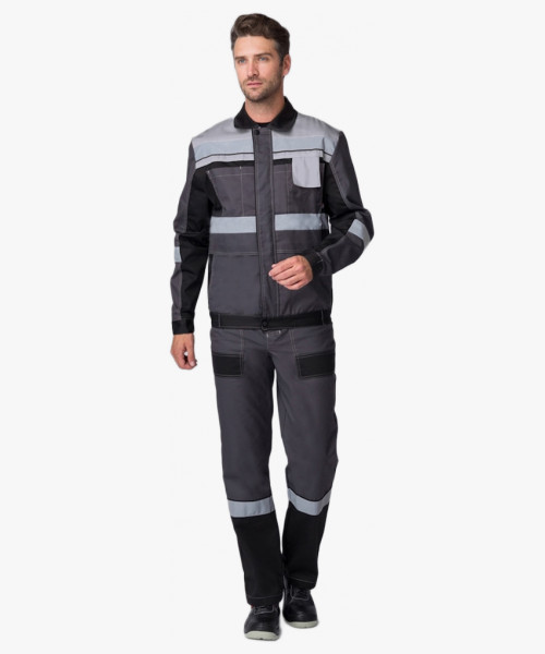 Костюм Виват-2 Премиум IMP (тк.Смесовая,240) п/к, т.серый/черный/св.серый