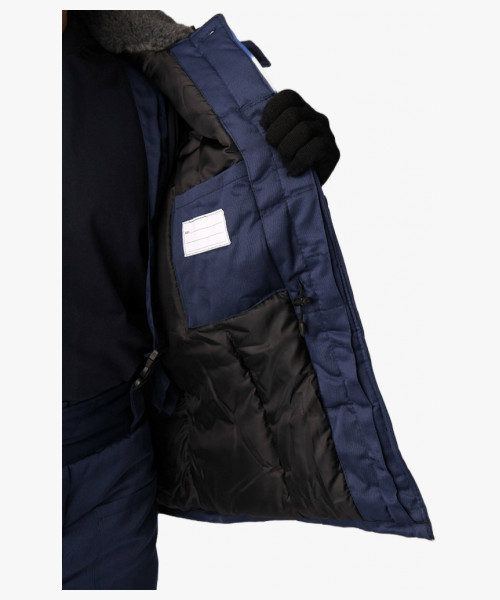 Костюм зимний Труженик-Ультра (тк.Смесовая,210) брюки, т.синий/васильковый