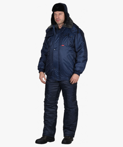 Шапка-ушанка СИРИУС-ЕВРО плюс т.синяя (тк. Оксфорд)