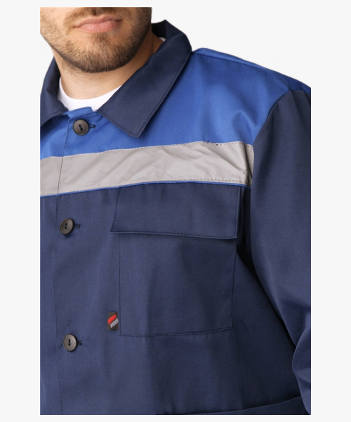 Костюм Труженик-2 СОП (тк.Смесовая,210) п/к, т.синий/васильковый