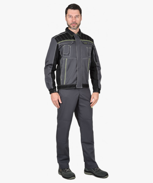 Костюм мужской летний СИРИУС-ПРЕСТИЖ куртка, брюки, СВ кант, серый