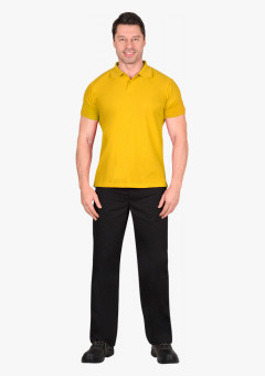 Рубашка-поло желтая короткие рукава с манжетом, пл.180 г/м2 (ЧЗ)