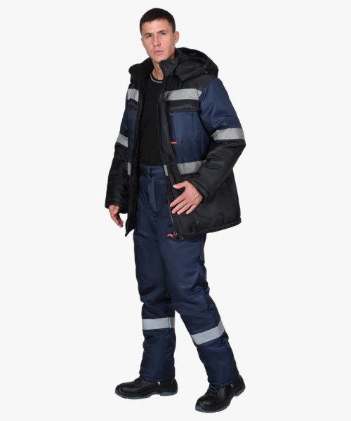Костюм СИРИУС-ТЕРМИНАЛ зимний, куртка, брюки синий с черным и СОП