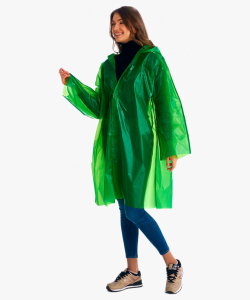 Плащ-дождевик СИРИУС-ЛЮКС на липучке ПВД 80 мкр. пропаянные швы, зеленый