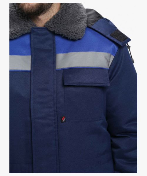 Куртка зимняя для бригадира NEW (тк.Смесовая,210), т.синий/васильковый