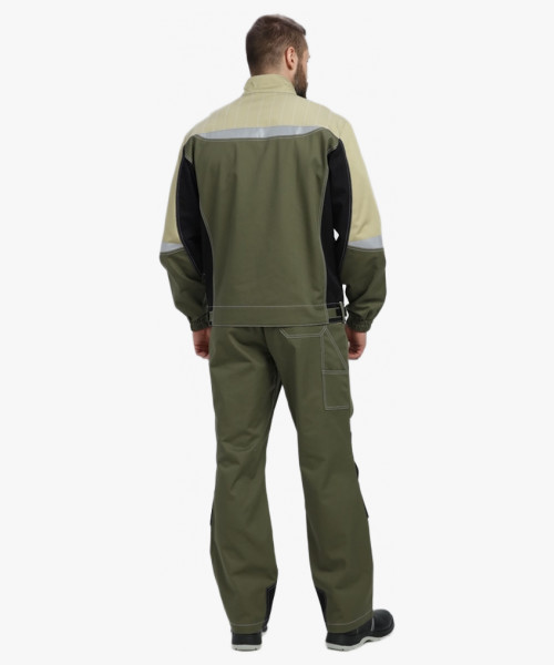 Костюм Вектрон-1 (тк.Смесовая МВО,240) брюки, хаки/черный/бежевый