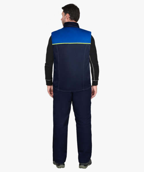 Жилет СИРИУС-ФАВОРИТ мужской, темно-синий с васильковым