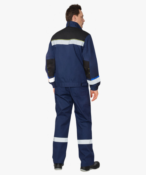 Куртка СИРИУС-БОСТОН т.синяя с васильковой и черной отделкой