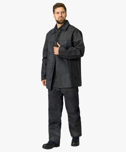 Костюм сварщика цельноспилковый 2 кл.защиты(Спилок 0,9-1,2), черный