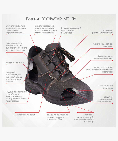 Ботинки FOOTWEAR, МП, ПУ
