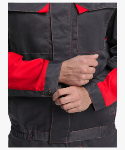 Костюм Сфера NEW (тк.Смесовая,210) п/к, т.серый/красный