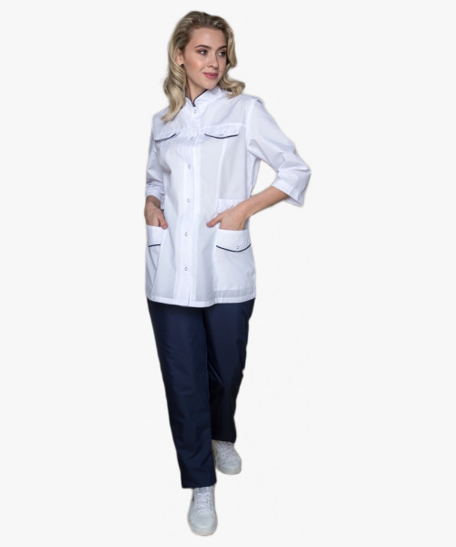 Костюм женский Орхидея (тк.ТиСи), белый/т.синий