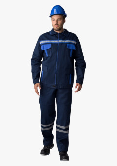 Костюм для ИТР (тк.Саржа,250) п/к, т.синий/васильковый