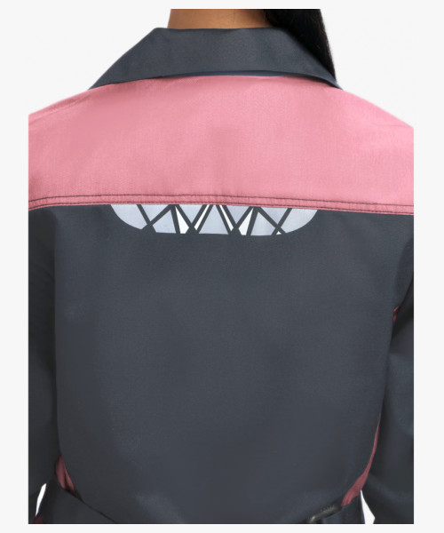 Халат женский ProfLineSpecialist (тк. Смесовая, 240), серый/розовый