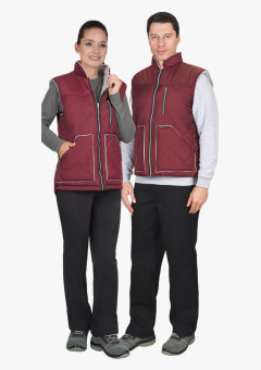 Жилет СИРИУС-ЕВРОПА удлиненный (на подкладке флис) бордовый