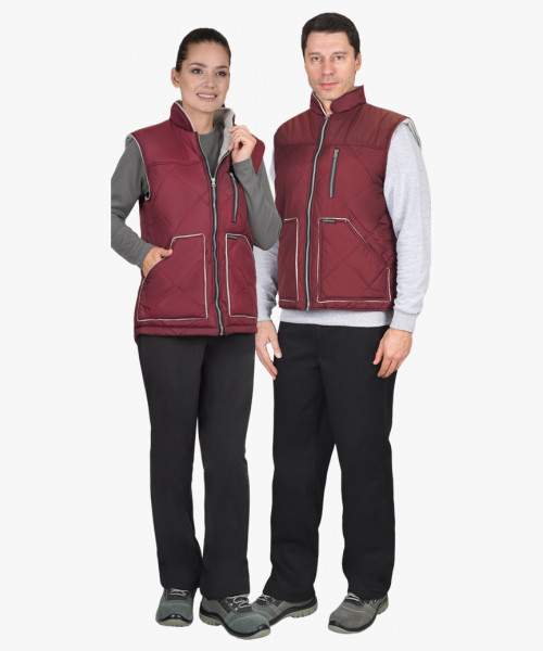 Жилет СИРИУС-ЕВРОПА удлиненный (на подкладке флис) бордовый