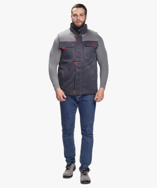 Жилет утепленный Флофт (тк.Смесовая,210), т.серый/серый