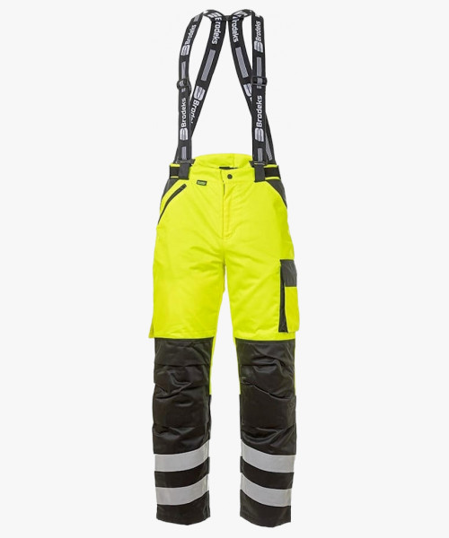 Брюки сигнальные зимние Brodeks KW308, цвет жёлтый, чёрный
