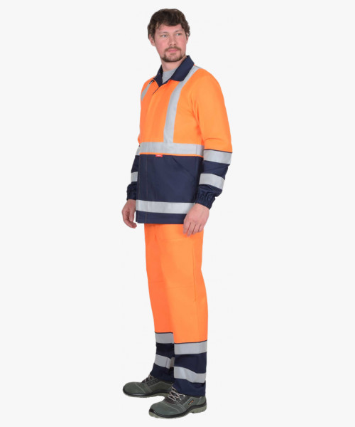 Костюм СИРИУС-ТЕРМИНАЛ-3-РОСС куртка, брюки оранжевая с темно-синим