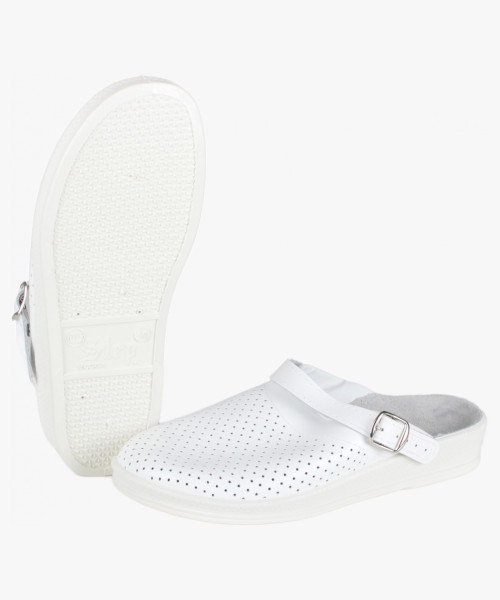 Сабо мужские нат.кожа ПВХ, белый