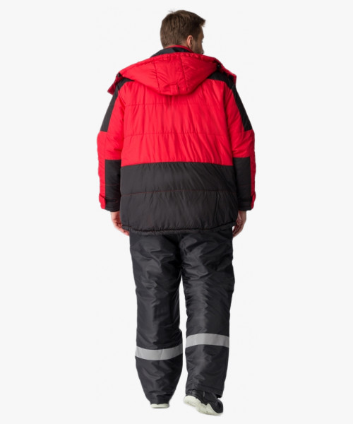 Куртка зимняя Европа (Дюспо), красный/черный