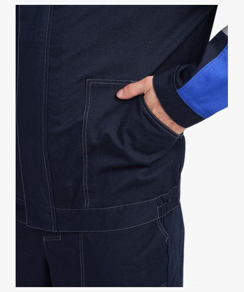 Костюм Бриготек-1 СОП (тк. Смесовая, 260) брюки, т.синий/васильковый