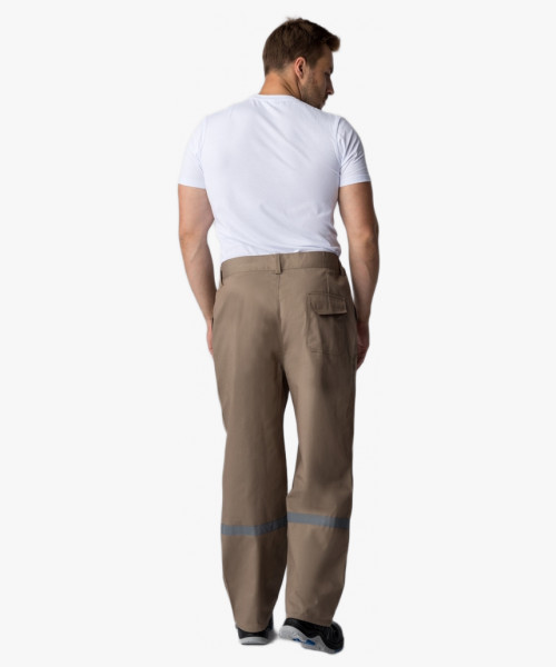 Костюм Респект (тк.Саржа,250) брюки, бежевый/коричневый