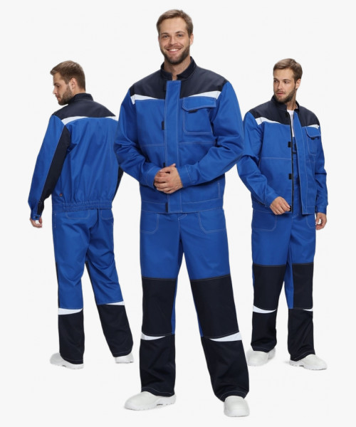 Костюм Строй-2 CH МВО (тк.Смесовая,280) п/к, васильковый/т.синий