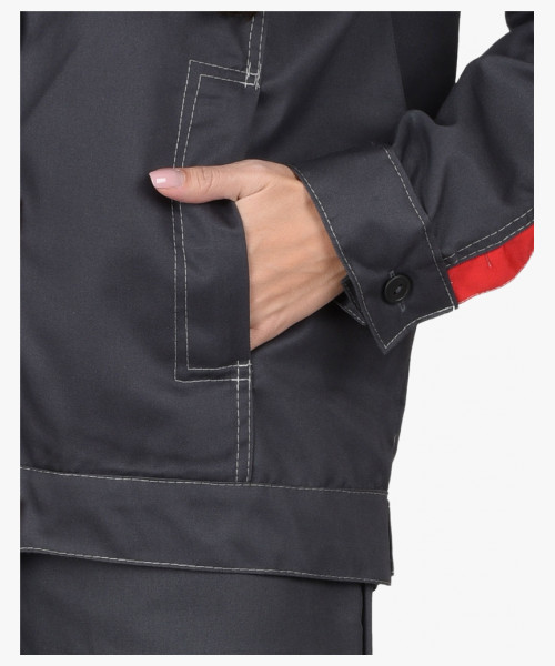 Костюм СИРИУС-ФАВОРИТ женский куртка, брюки  т.серый со св.серым