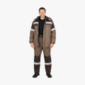Костюм СИРИУС-РОДОС-РОСС зимний, куртка, брюки, светло-коричневый с тёмно-коричневым и СОП