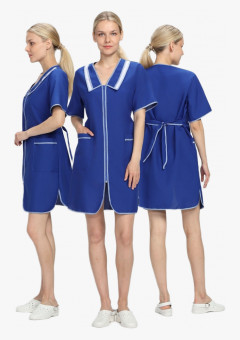 Халат женский Сакура (тк.Габардин), васильковый