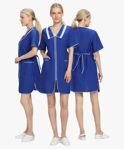 Халат женский Сакура (тк.Габардин), васильковый