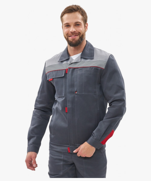 Костюм Фаворит-2 усиленный IMP (тк.Смесовая,210) п/к, т.серый/серый/красный