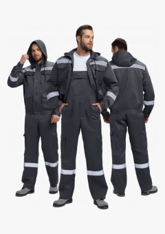 Костюм Нейч-2 СОП с капюшоном (тк.Смесовая,210) п/к, т.серый/св.серый