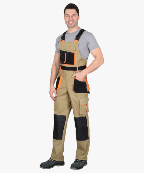 Костюм СИРИУС-МАНХЕТТЕН куртка, п/к песочный с оранж. и черным тк. мех. стрейч пл. 250г/кв.м