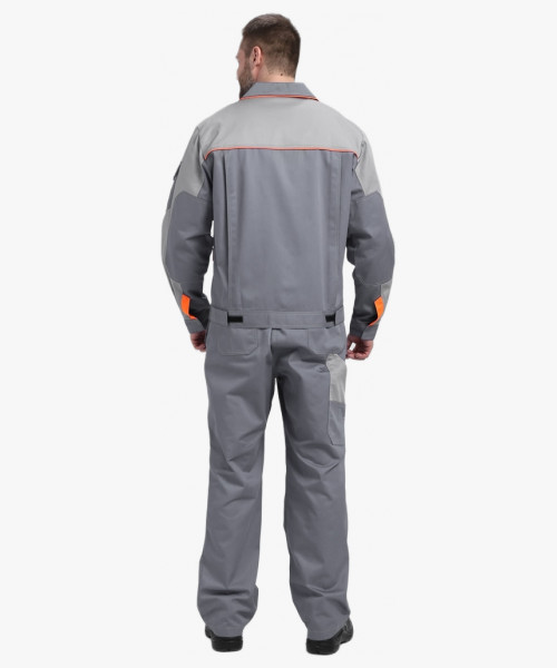 Костюм Драга-2 (тк.Смесовая МВО,240) п/к, серый/св.серый/оранжевый