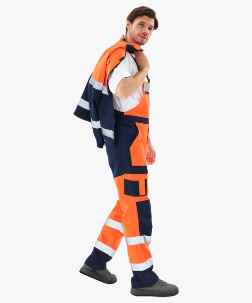 Костюм сигнальный PROFLINE ProfLineSpecialist-2 (тк.Смесовая МВО,240) п/к, оранжевый/т.синий