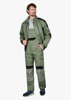 Костюм СИРИУС-ЦИТРИН куртка, полукомбинезон, светло-оливковый с черным