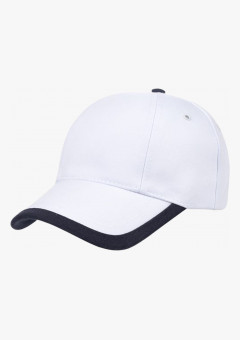 Бейсболка Honor, белая с темно-синим кантом