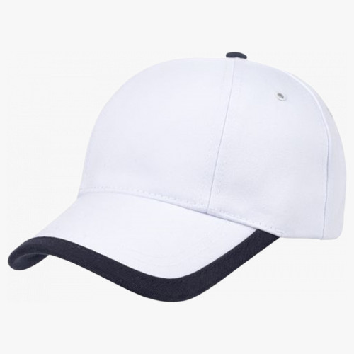Бейсболка Honor, белая с темно-синим кантом