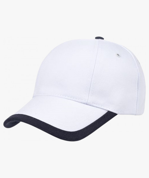 Бейсболка Honor, белая с темно-синим кантом