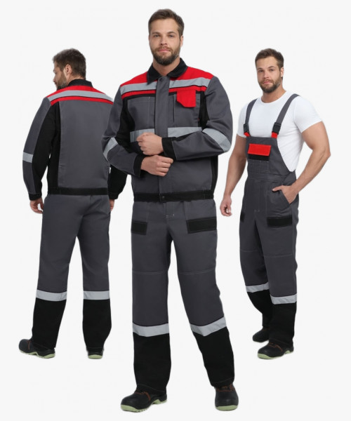 Костюм Виват-2 Премиум IMP (тк.Смесовая, 240) п/к, т.серый/черный/красный