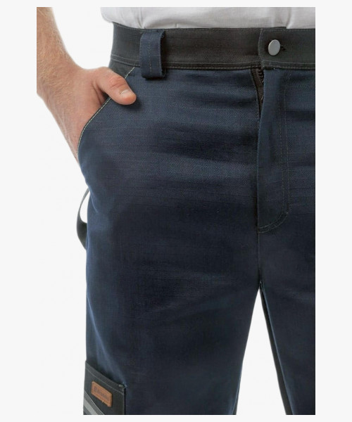 Брюки сварщика 1 класса Brodeks FS 38-01, цвет тёмно-синий, чёрный