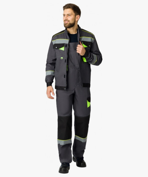 Костюм Ховард/Корвет (тк.Смесовая,240) п/к, т.серый/черный/лимонный