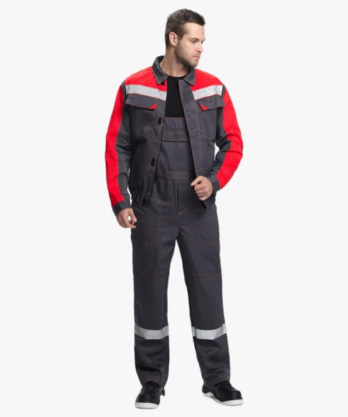 Костюм Сфера NEW (тк.Смесовая,210) п/к, т.серый/красный