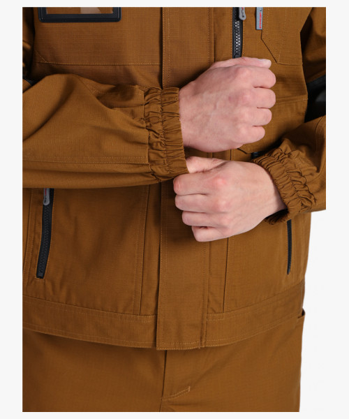 Костюм мужской летний ProfLineSpecialist-2 (тк.РипСтоп,240) полукомбинезон, коричневый/черный