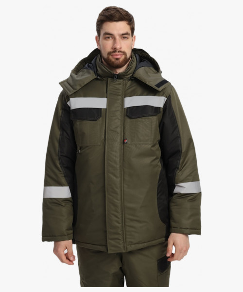 Костюм зимний Вектрон-2 СОП (тк.Таслан,135) п/к, хаки/черный