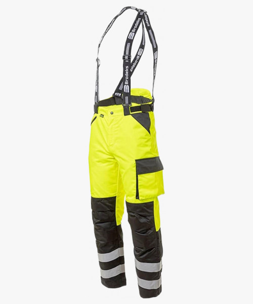 Брюки сигнальные зимние Brodeks KW308, цвет жёлтый, чёрный