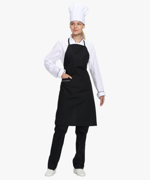 Костюм женский повара Гурман (тк.ТиСи), белый/черный