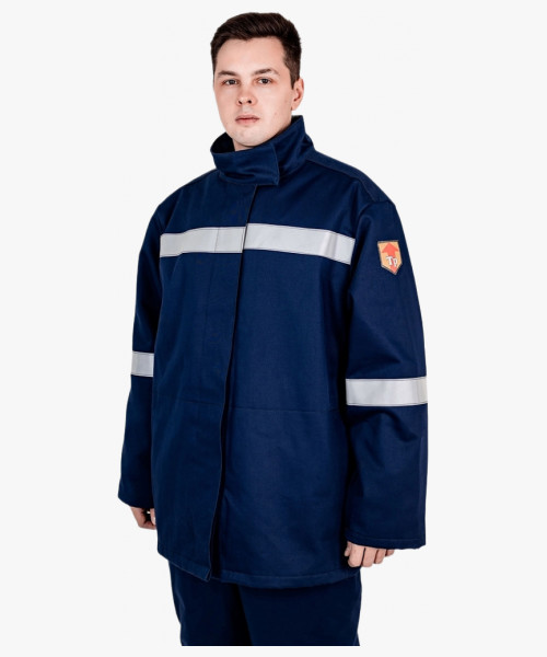 Костюм сварщика зимний Гефест-СОП 2 кл.защиты (тк.Хлопок-ОП,420) брюки, т.синий